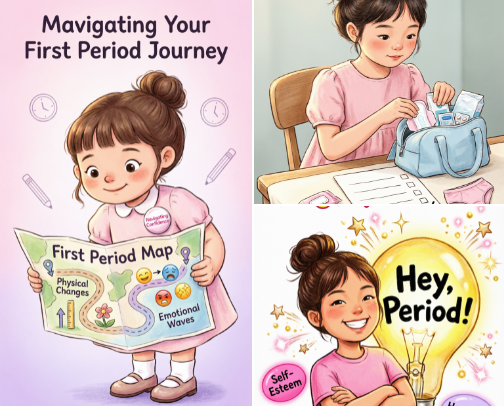 Empowered Puberty: The Ultimate Guide for Growing Girls🌸 cover photo collage