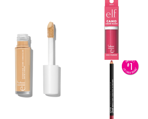 Affordable makeup, skincare & haircare products cover photo collage