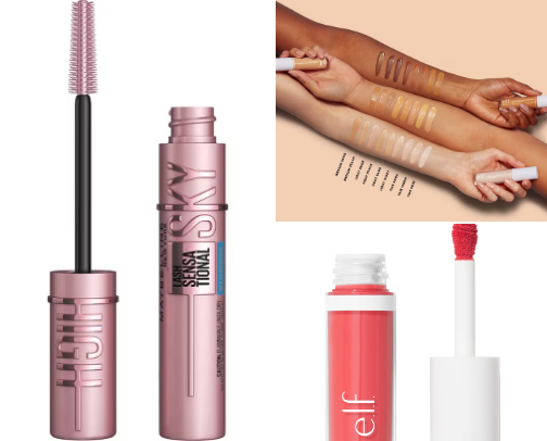 Makeup products cover photo collage