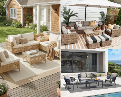 Patio Sets & Outdoor Decor cover photo collage