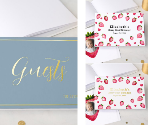 Guest Books for events and gifts cover photo collage