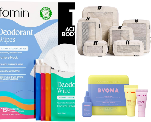 must have travel toiletries (amazon & affordable) cover photo collage