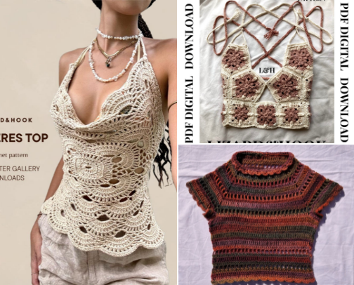 My favorite crochet tops! cover photo collage