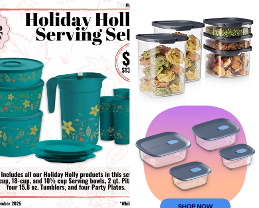 Tupperware cover photo collage