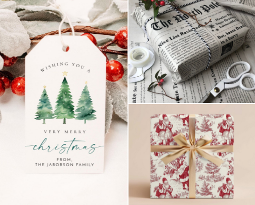 christmas wrapping necessities cover photo collage