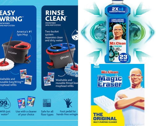 Cleaning products cover photo collage