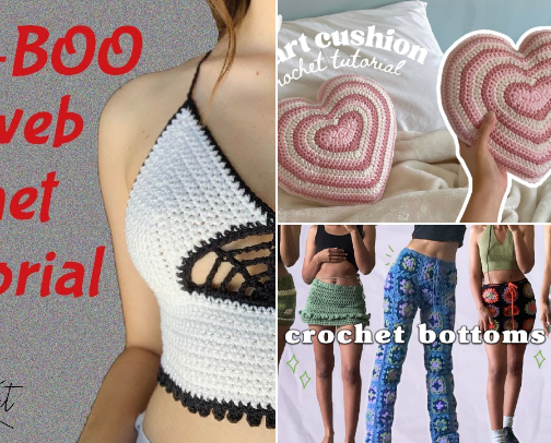 YouTube crochet patterns cover photo collage
