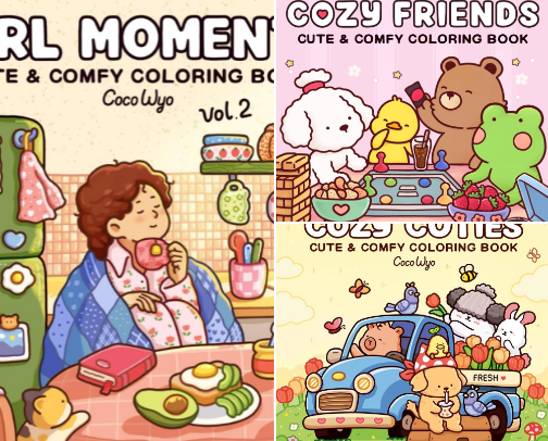 Coloring essentials 🖍️ cover photo collage