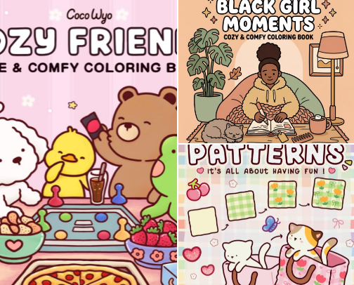 Cozy Coloring Corner 🎨☕✨ cover photo collage