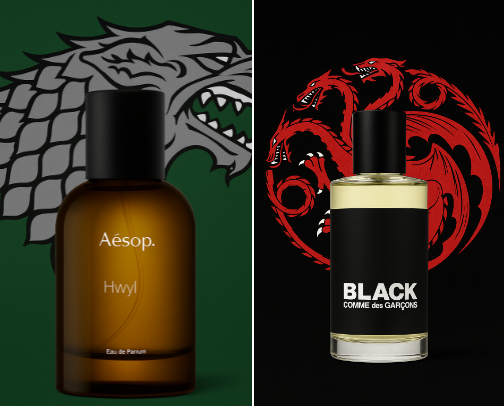 A Song of Spice and Fire: Signature Scents for the Great Houses of Westeros cover photo collage