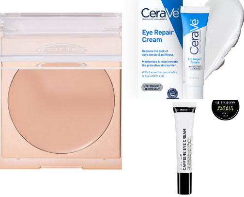 bye bye dark undereyes-makeup & skincare cover photo collage