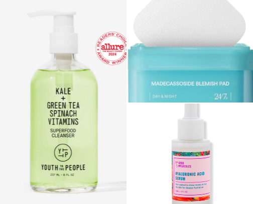 Best top 4 skincare products cover photo collage