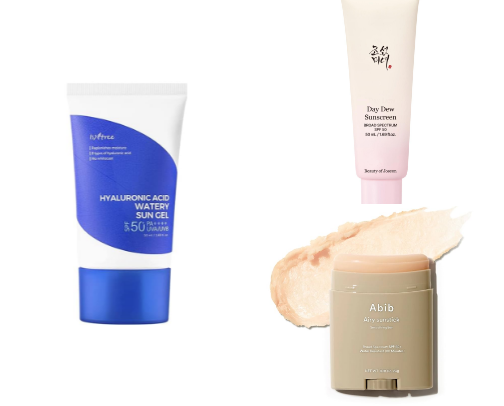 fav korean sunscreens (for this texas heat) ✮⋆˙ cover photo collage