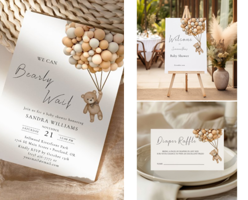 We Can Bearly Wait Teddy Bear Baby Shower Ideas cover photo collage