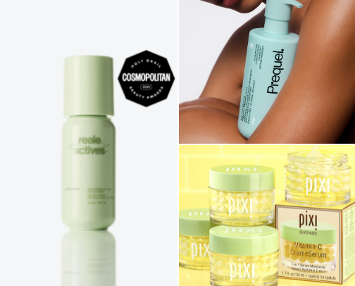 newly released face skincare products in 2026. cover photo collage