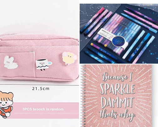 school supplies cover photo collage