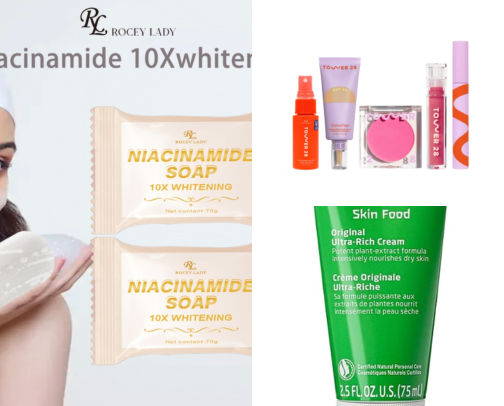 Niacinamide beauty and whitening soap cover photo collage
