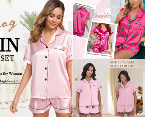 Pretty in Pink Sleepwear 🌸 cover photo collage