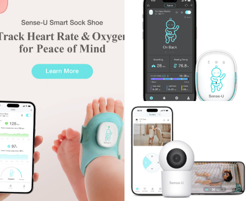 Sense-U Baby Monitor Guide: Breathing, Sleep & Safety Tracking cover photo collage