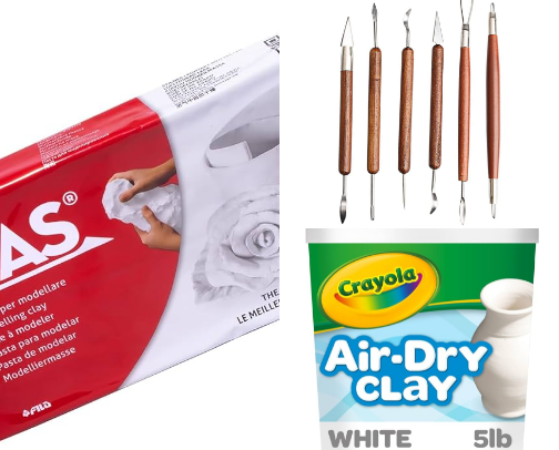 Air dry clay and polymer clay hobby cover photo collage