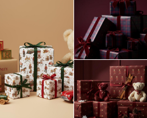 2025 Christmas Wrapping Paper Aesthetics I’m Loving cover photo collage