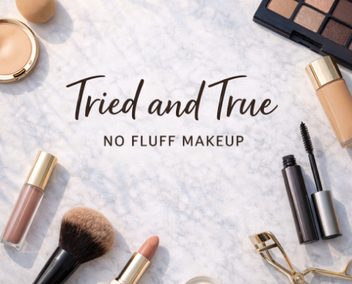 Tried & True No Fluff Makeup cover photo collage