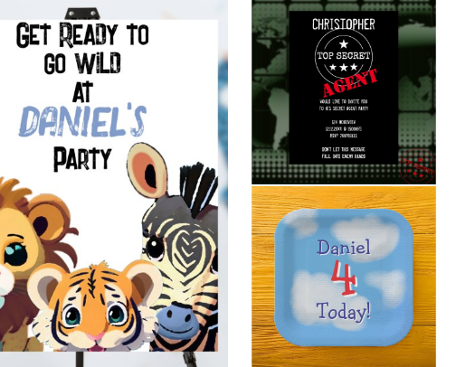 Kids party theme cover photo collage