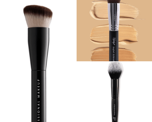 Make up brushes cover photo collage
