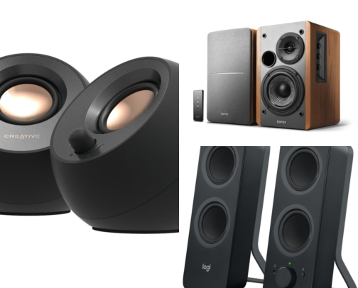 Computer Speakers I Found After Years Of Tinny Laptop Audio cover photo collage