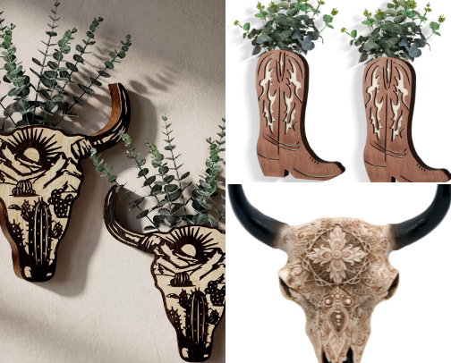 Western decorations cover photo collage