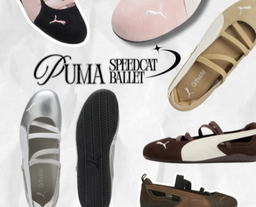 ✧shoes 101: puma speedcat ballet◦☾ cover photo collage