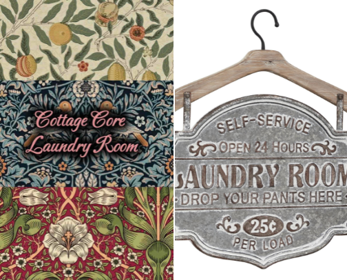 Vintage/cottage core laundry decor cover photo collage