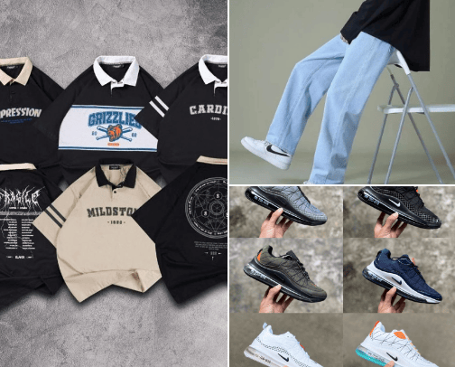 Fashion stelan untuk jalan dan santai cover photo collage