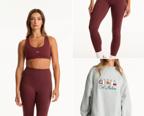 chic pilates + activewear staples cover photo collage