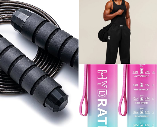 Gym and workout essentials cover photo collage