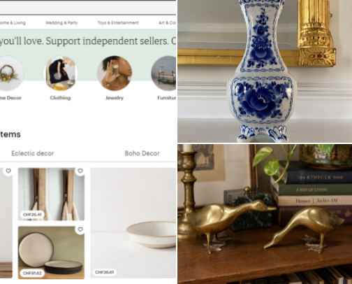 Vintage home goods cover photo collage