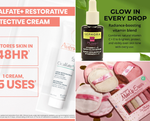 Products I love for my sensitive skin✨ cover photo collage