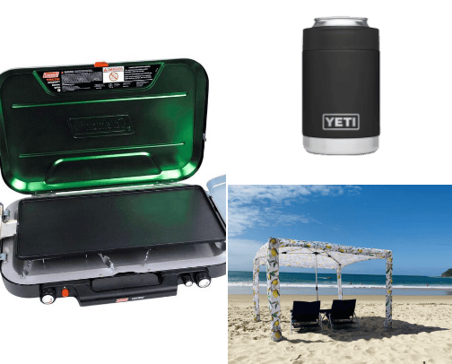 Camping/Beach essentials cover photo collage