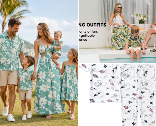 Family matching outfits cover photo collage