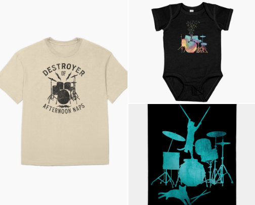 Fun Gifts For Male And Female Drummers cover photo collage