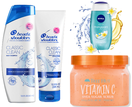 Shower essentials cover photo collage