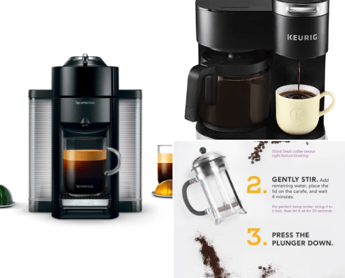 Coffee machines cover photo collage