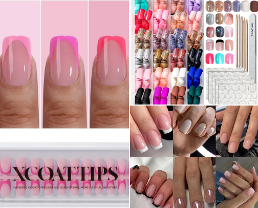 Press on nails cover photo collage