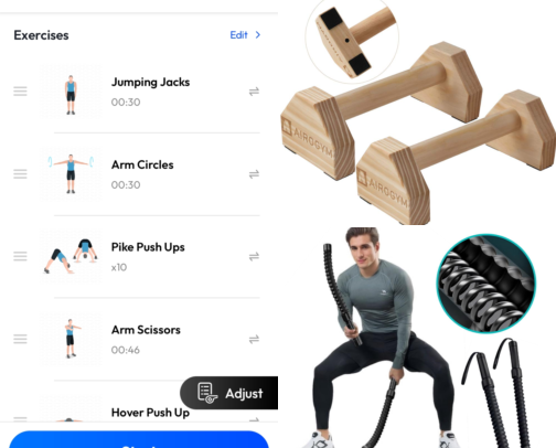 Everything I use to workout at home that gives me gym worthy results cover photo collage