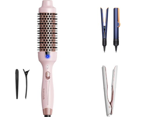 Hair styling tools cover photo collage