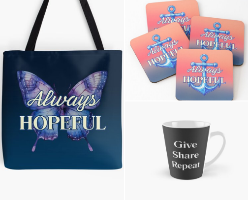 Inspirational Art & Lifestyle Designs by Hopeful Addie cover photo collage