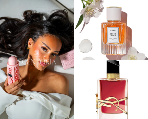Perfume scents cover photo collage