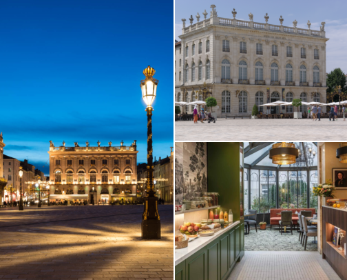 Nancy, France: Golden Squares, Art, Stays cover photo collage