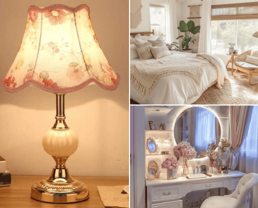 Aesthetic bedroom decoration cover photo collage