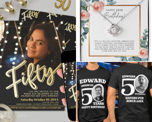 50 Years: Birthday Must-Haves & Fun Finds cover photo collage
